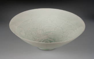 Bowl with Design of Two Boys Playing Amidst Chrysanthemums (Southern whiteware; qingbai ware)