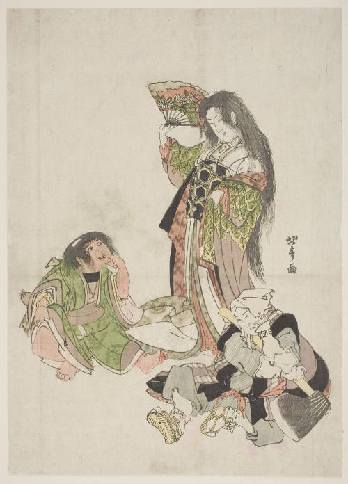 Yamauba as a Courtesan with Kintaro and Another Boy