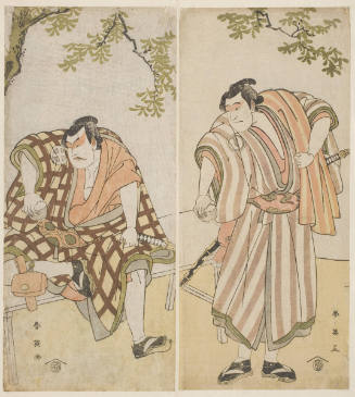 Otani Hiroji III as a Man Who is Seated on a Wooden Bench