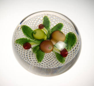 Paperweight with Lampwork Fruit Still Life Decoration