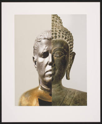 Dog / Seated Buddha in Maravijaya (head, front view)