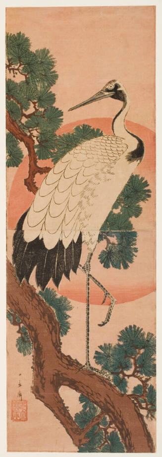 Japanese Crane, Pine Tree And Rising Sun (Kyokujitsu Matsu Ni Tsuru)