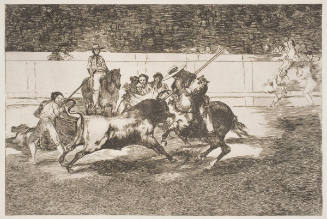 The Forceful Rendon Stabs a Bull with the Pique, from which Pass He Died in the Ring at Madrid