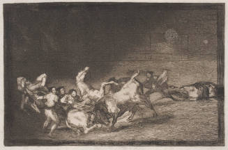 Two Teams of Picadors thrown one after another by a single Bull (plate 32)