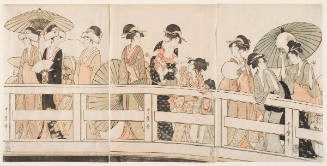 Women and Children above and below the Ryogoku Bridge