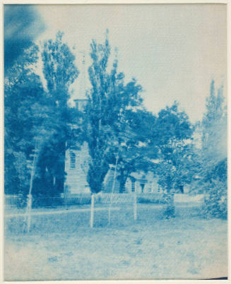 Untitled  (Frame Church Behind Trees And Picket Fence)