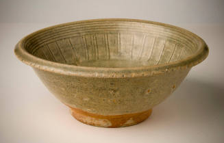 Bowl with Incised Rings below Mouth Rim and in Center and Vertical Lines on the Cavetto