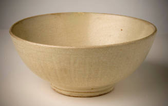 Deep White Bowl with Incised Decoration around Outside Walls