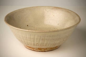 Bowl with Two Incised Double Rings in Centerfield and Lightly Fluted Outer Walls