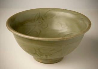 Bowl with Incised Design of Horse and Stylized Vegetal Scrolls on Cavetto and Rising from Foot to Rim