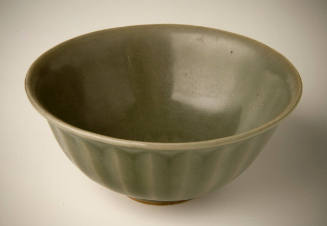 Bowl with Lotus Design in Center and Lightly Fluted Cavetto