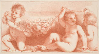 Three Children (nude) with a garland
