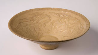 Small Bowl with Molded Dragon Design Decoration