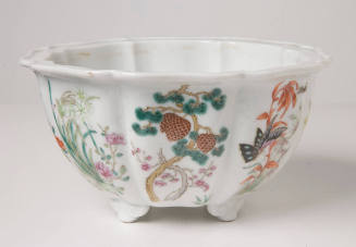 Cache Pot with Floral Decoration