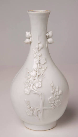 Vase with Applied Plum Spray Decoration