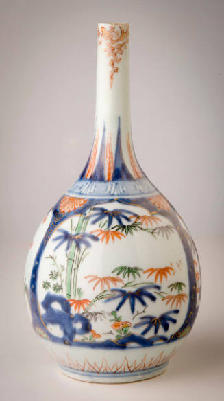 Bottle with Panel Designs of  the Three Friends of  Winter (Pine, Prunus and Bamboo)