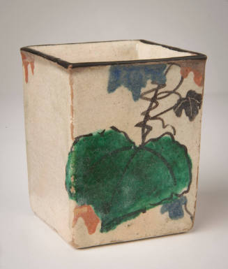 Square Cup with Grapevine Decoration