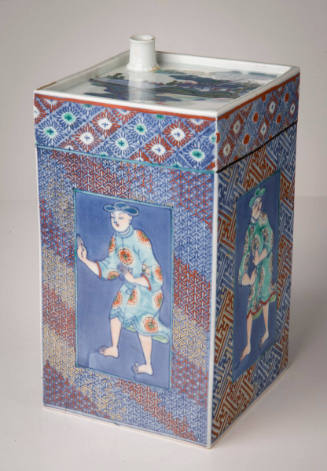 Sake Bottle Decorated with Western Figures