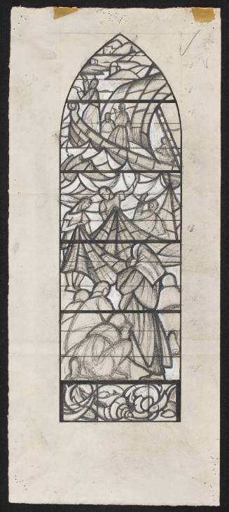 Prelim. Sketch For Window 2, The Devoted Christians And Followers Of St. Paul In Tyre