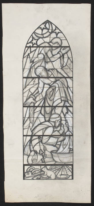 Prelim. Sketch For Window 4, The Tailor'S Conversion