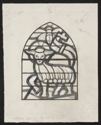 Prep. Sketch For Clerestory Window 1, Lamb Of St. John The Baptist