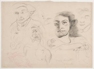 A Sheet of Sketches with the Portrait of Charlotte Berend-Corinth