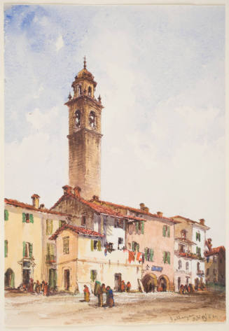 Street Scene with the Bell Tower of San Giacomo, Pallanza, October 1882