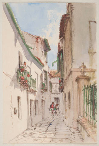 Street Scene with Figure of a Donkey