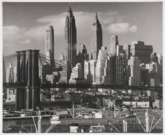 New York, Lower Manhattan and Brooklyn Bridge seen from Manhattan Bridge