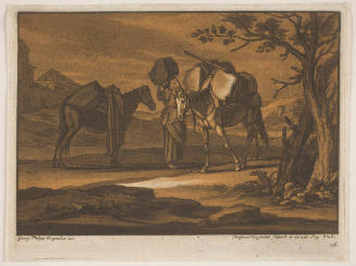 Woman with Two Pack Horses, after Georg Philipp Rugendas l