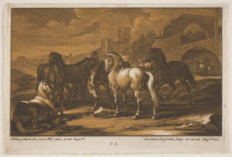 Horses in Pasture, after Georg Philipp l