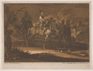 Two Men on a Horse and Two Pedestrians, after Georg Philipp Rugendas l