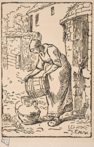 Woman Filling Water Jars
