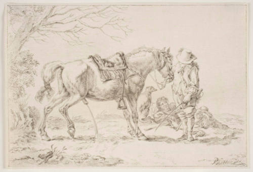 Horse held by rider