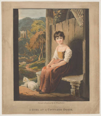 A Girl at a Cottage Door
