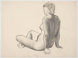 Untitled (Seated Female Nude Seen from Back, Turned Towards Left)