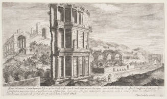 Ruins on the Via Appia, with the Arch of Septimus Severus