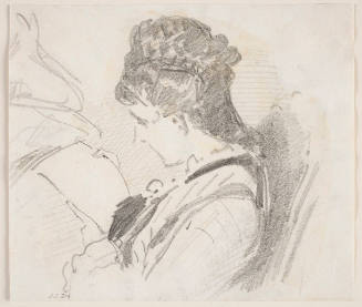 Portrait Sketch of a Woman Reading