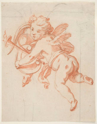 Putto Carrying Helmet, Shield, Trumpet And Quiver
