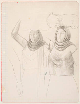 Two Women Carrying Bundles (Sketch For "Mexico South")