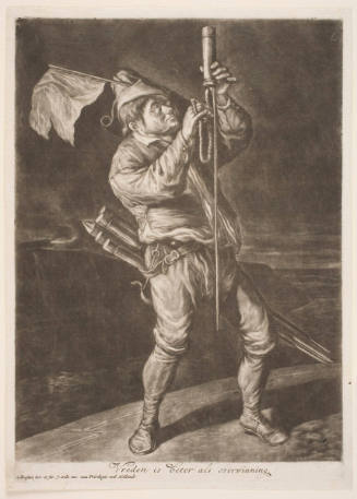 Man Lighting a Rocket, from the Series The General Gladness about the Siege of Namur