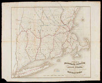 Sketch of the States of Massachusetts, Connecticut, and Rhode Island … Exhibiting the Several Rail Road Routes
