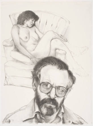 Self-portrait with Glasses and Model