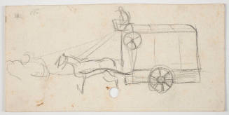 Untitled (REcto: Horse and wagon; Verso: man with walking stick)