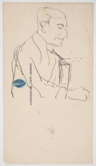 Untitled (Recto: woman from back and woman head study; Verso: half-length male study in profile)