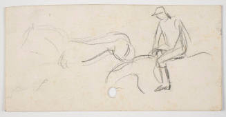 Untitled (REcto: Jacky on harseback; Verso: Wagon seen from back)