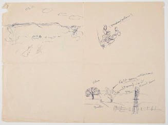 Untitled (Rector: landscape, cactus and windmill; Verso: landscape, windmill, cows, small building)