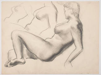 Untitled (Reclining Female Nude Facing Left with Two other Torso Studies)