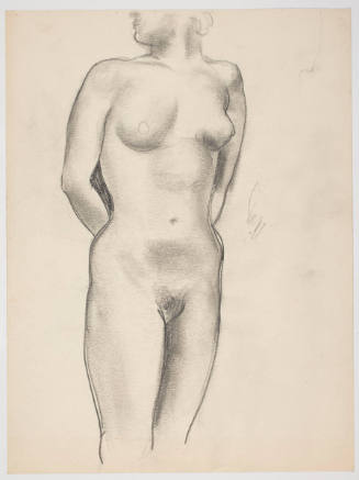 Untitled (Standing Female Nude, Hands Behind Back, with Shading in Space between Arm and Body)
