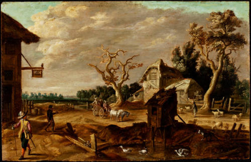 Landscape with House, a Road and a Horse Cart